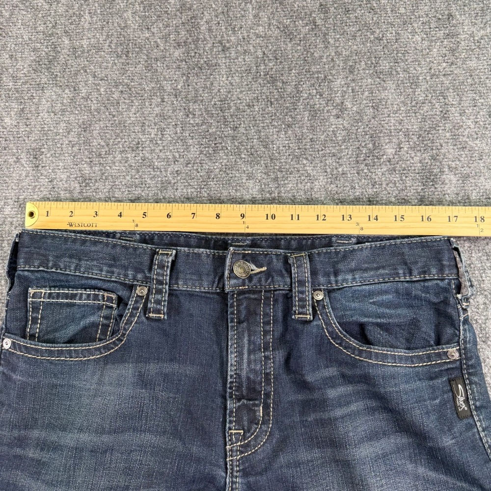 Silver Jeans Mens 33x32 (Fits 34x31) Dark Wash Zac Relaxed Straight Denim - Picture 7 of 15